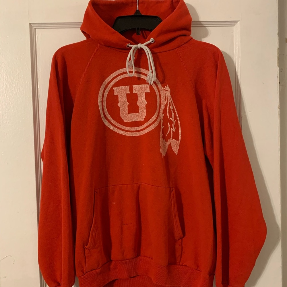 Vintage Hanes University of Utah Logo Hoodie Sz L - Picture 1 of 8